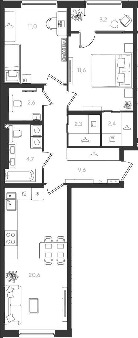 Продается 2-комн. квартира, 64.8 м²
