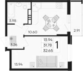 Продается 1-комн. квартира, 31.78 м²