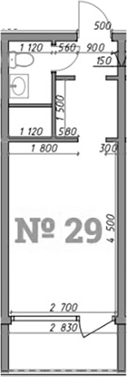 Студия, 22.2 м², 3/3 этаж, ЖК «Апарт-отель ASHE PLATINUM»