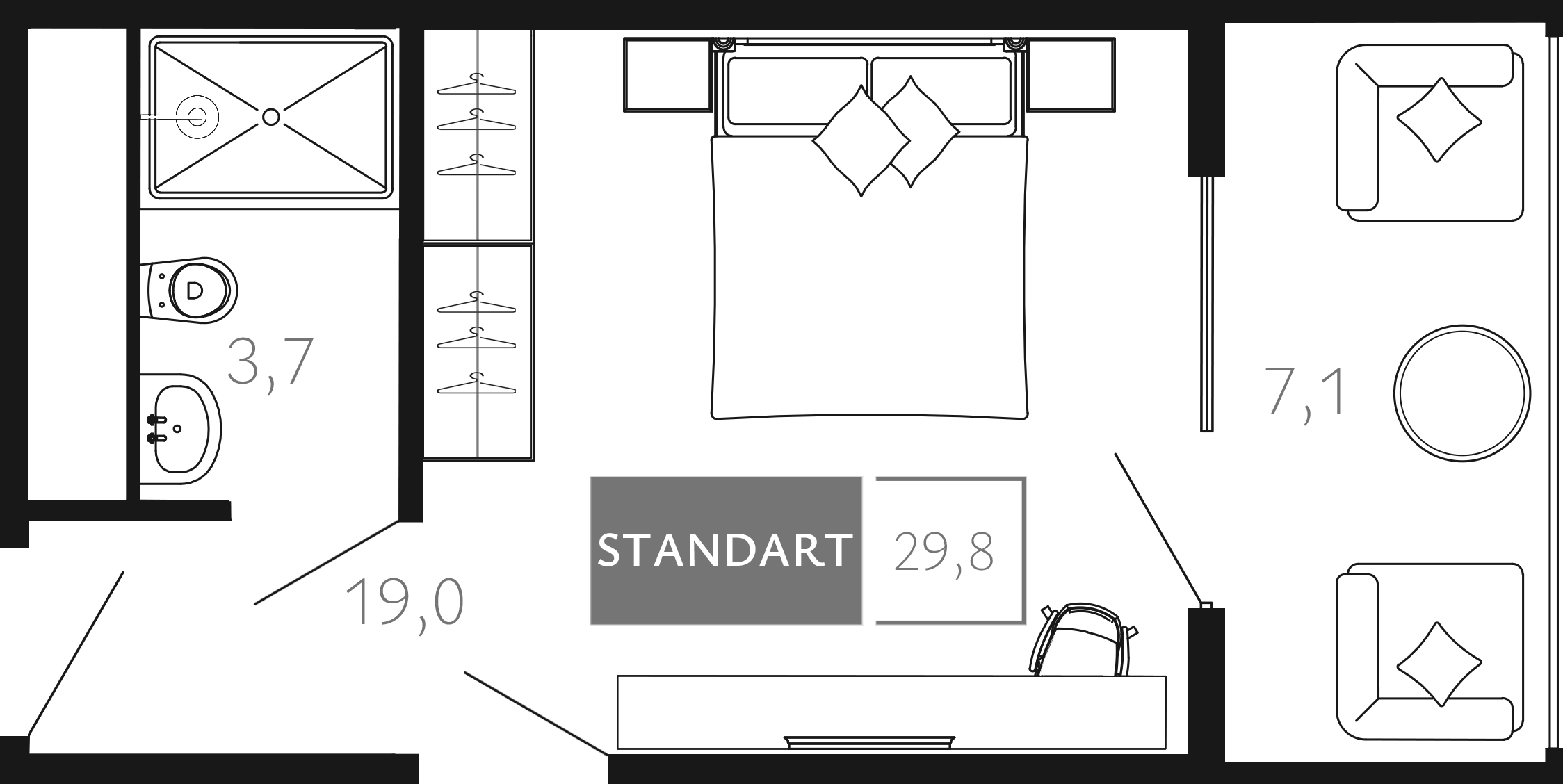Студия, 22.7 м², 5/6 этаж, ЖК «Палаццо Де Агой»