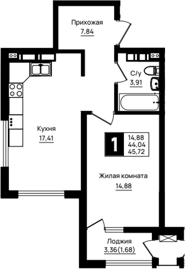 1-комн. Резиденция морей