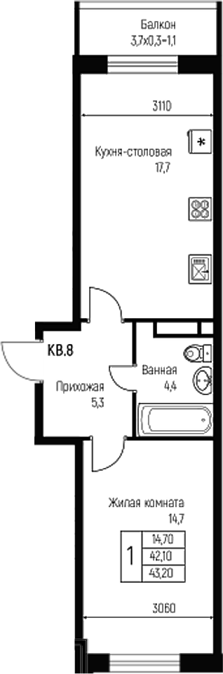 2-комн. Nova Vita