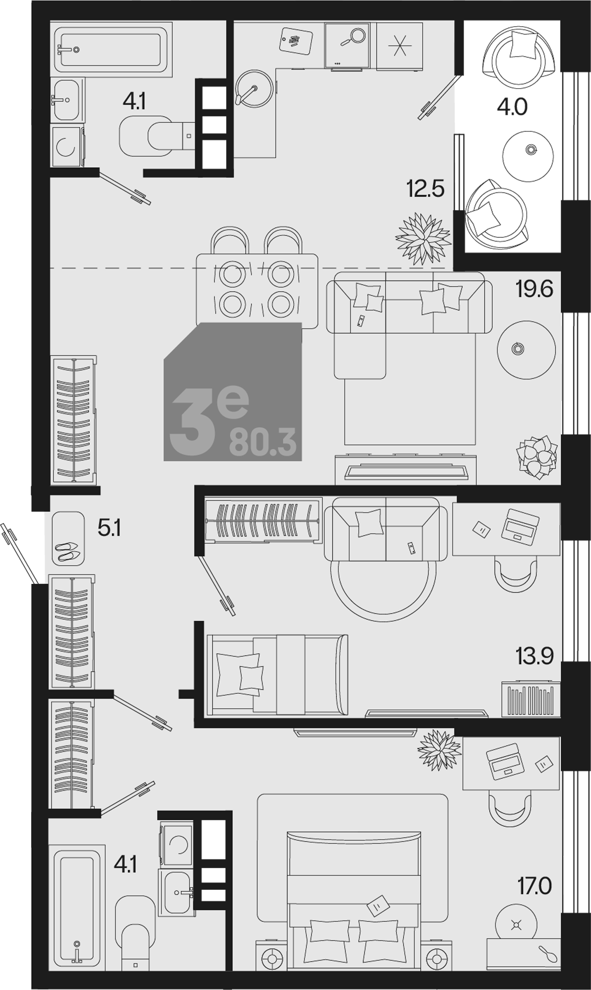 Продается 3-комн. квартира, 76.3 м²