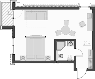 Продается 1-комн. квартира, 32.4 м²