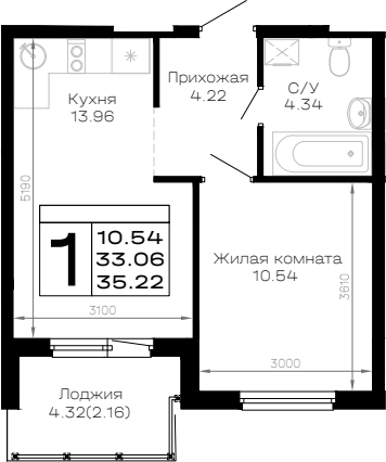 1-комн. Усадьба Гостагаевская