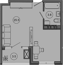 Продается 1-комн. квартира, 29.3 м²