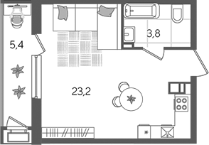 Студия, 27 м², 10/24 этаж, ЖК «Рекорд»