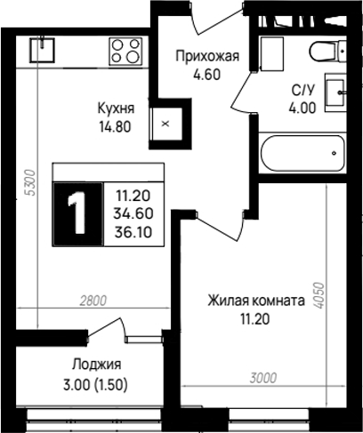 1-комн. На высоком берегу