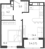 1-комн., 35.8 м², 10/24 этаж, ЖК «Все Свои VIP»