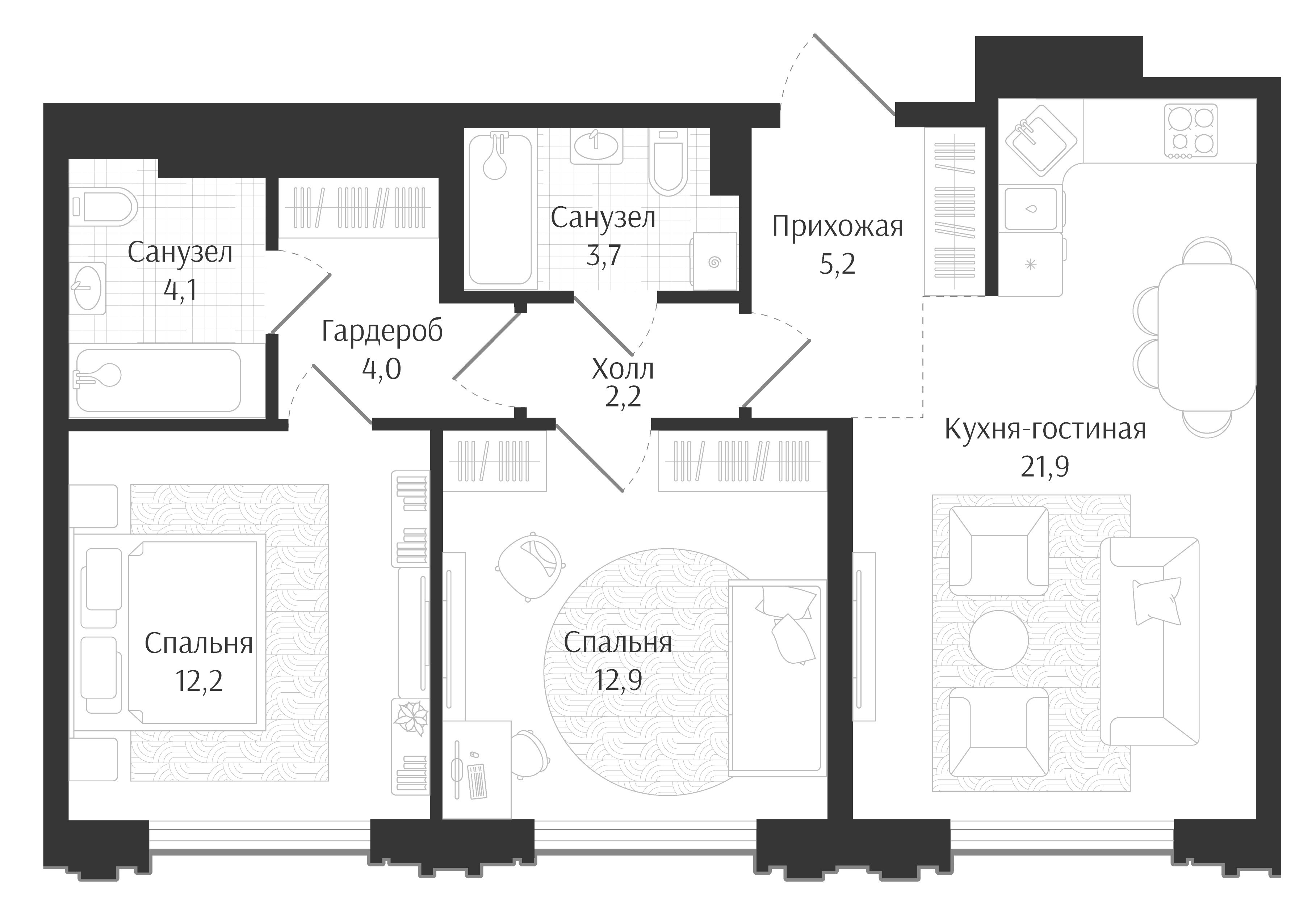Продается 3-комн. квартира, 66.2 м²