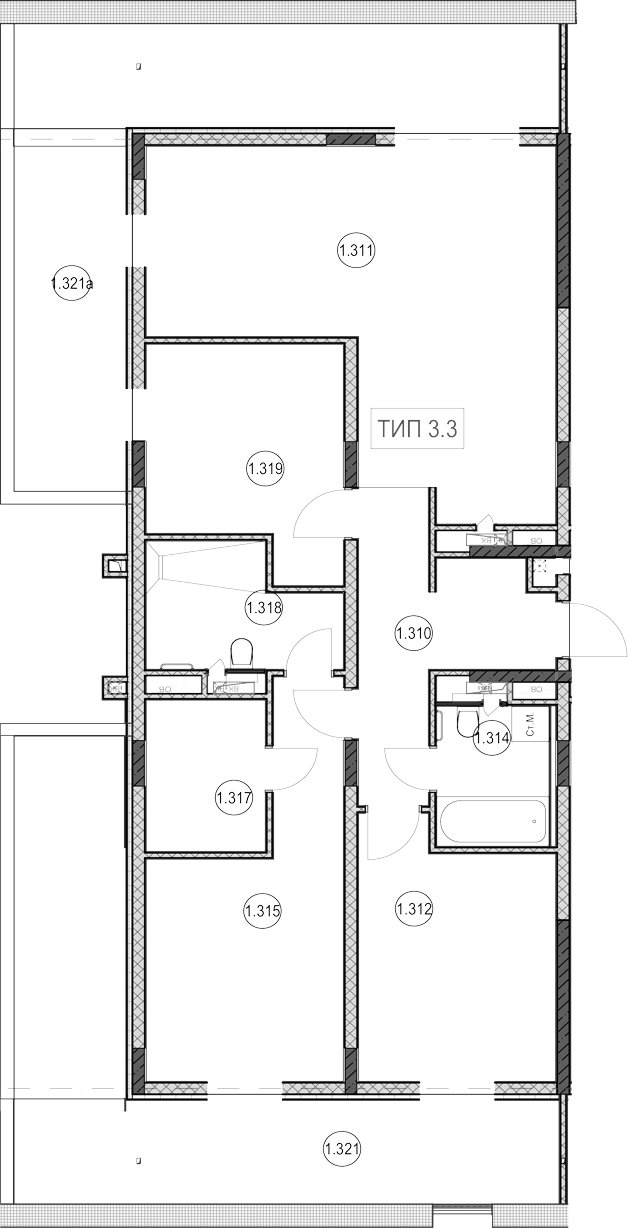 3-комн., 95.9 м², 3/5 этаж, ЖК «ГК Сан Гарден Хотел&СПА»