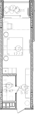 Студия, 25.74 м², 4/8 этаж, ЖК «Гостиничный комплекс Белые ночи»