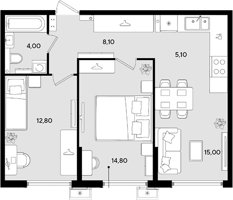 Продается 3-комн. квартира, 59.8 м²
