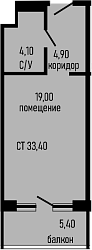 Студия, 28 м², 3/8 этаж, ЖК «Курортный отель Алеан Селект Агой»