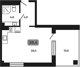 Студия, 28.4 м², 4/6 этаж, ЖК «Апарт-отель Мореоль»