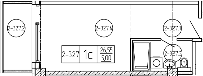 Студия, 26.55 м², 3/9 этаж, ЖК «Лучи»