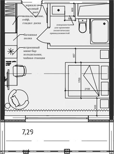 Студия, 26.11 м², 4/7 этаж, ЖК «Cosmos Stay Adler»