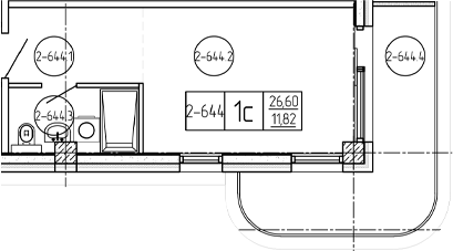 Студия, 26.6 м², 6/9 этаж, ЖК «Лучи»