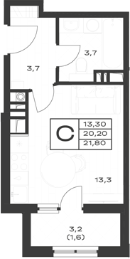 Продается 1-комн. квартира, 20.2 м²