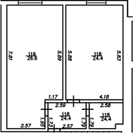1-комн., 60 м², 2/4 этаж, ЖК «The Manor»