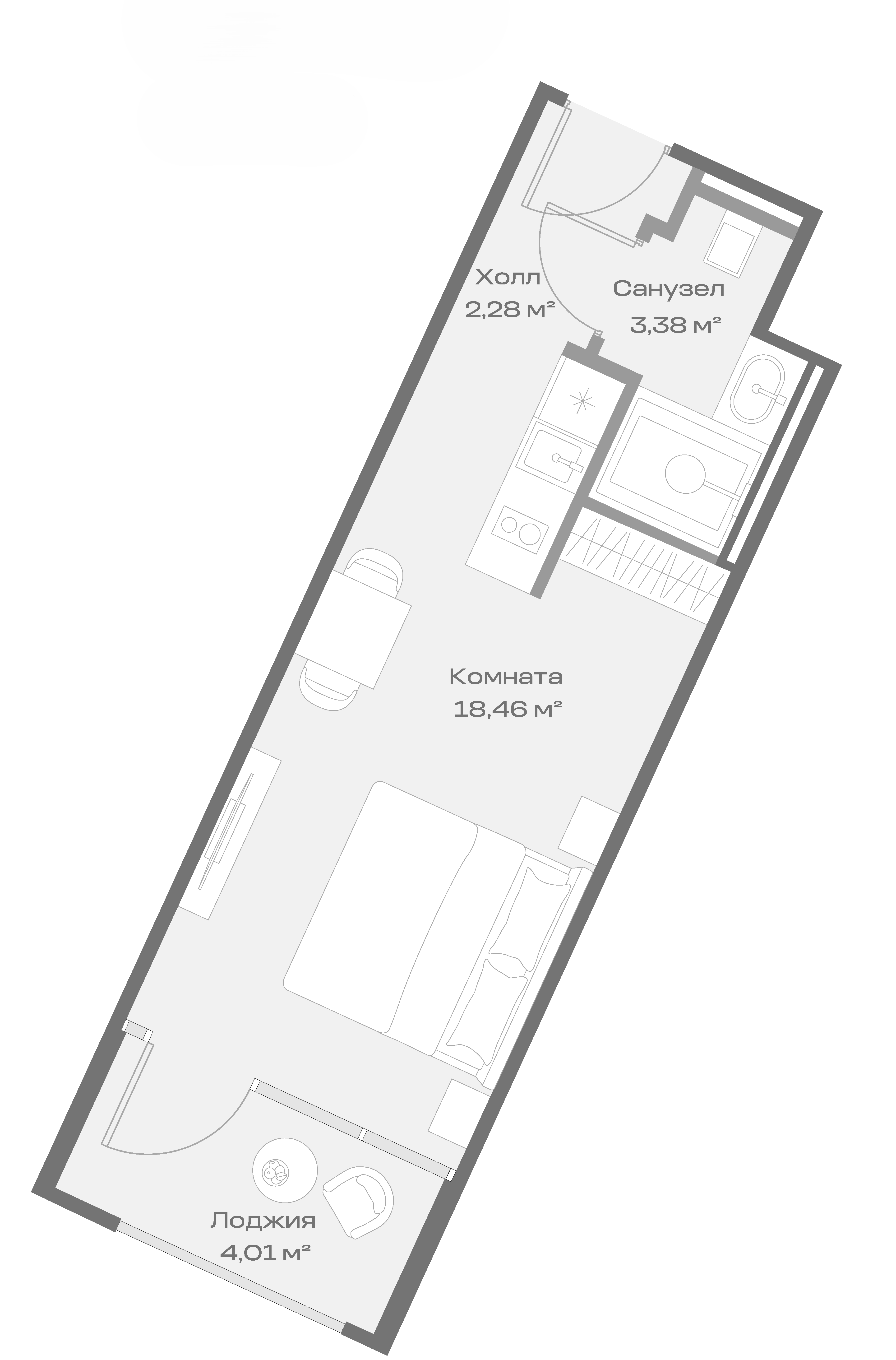 Студия, 24.11 м², 2/6 этаж, ЖК «Космос Селекшн Сочи Сиалия Резорт 5*»