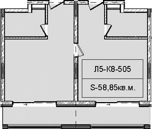 Объект, 58.85 м², 5/5 этаж, ЖК «Гостиничный комплекс Royal Beach Sochi»