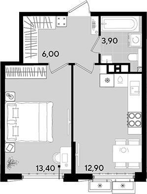 1-комн., 36.2 м², 7/18 этаж, ЖК «Порто-Ново»