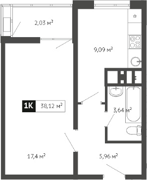 Продается 1-комн. квартира, 36.09 м²