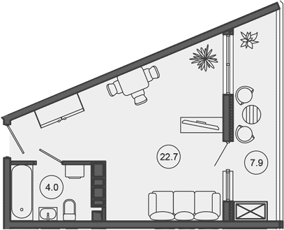Студия, 26.5 м², 10/10 этаж, ЖК «Гостиничный комплекс GREENMONT»