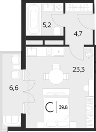 Студия, 33.2 м², 3/8 этаж, ЖК «LeePrime Residences Polyana Sochi»