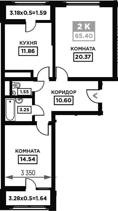 2-комн. Сердце