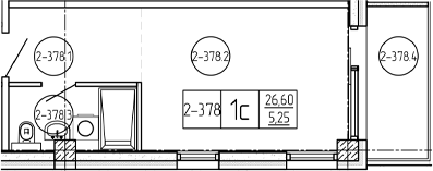 Студия, 26.6 м², 3/9 этаж, ЖК «Лучи»