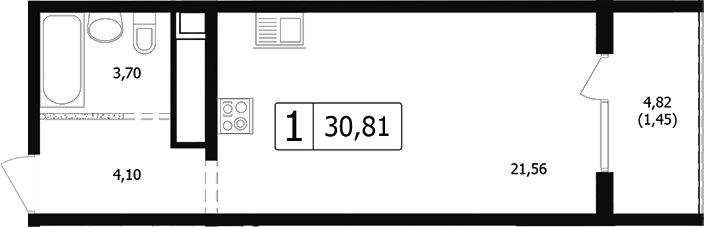 Студия, 27.95 м², 21/24 этаж, ЖК «Парусная регата»