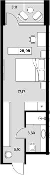 Студия, 25.87 м², 7/8 этаж, ЖК «Гостиничный комплекс Белые ночи»