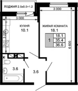 Продается 1-комн. квартира, 35.4 м²