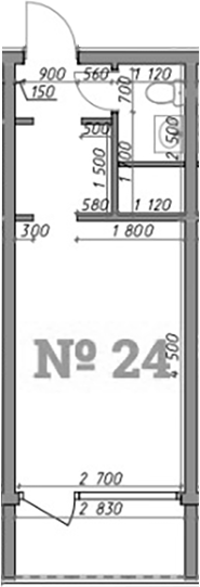 Студия, 22.2 м², 3/3 этаж, ЖК «Апарт-отель ASHE PLATINUM»