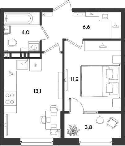 Продается 1-комн. квартира, 34.9 м²