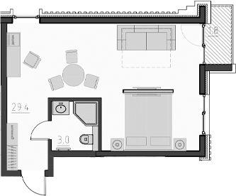 Студия, 32.4 м², 8/11 этаж, ЖК «Cosmos Кurortny Hotel»