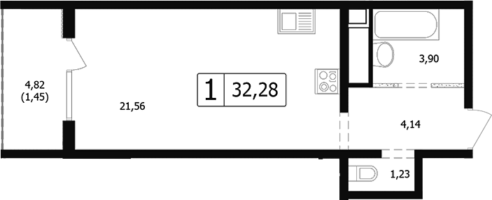 Студия, 29.55 м², 13/24 этаж, ЖК «Парусная регата»
