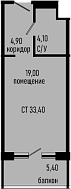 Студия, 28 м², 1/8 этаж, ЖК «Курортный отель Алеан Селект Агой»
