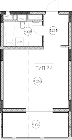 Студия, 30.8 м², 2/9 этаж, ЖК «ГК Сан Гарден Хотел&СПА»