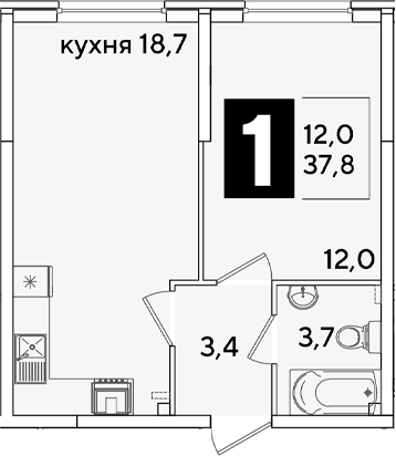 2-комн. Самолет