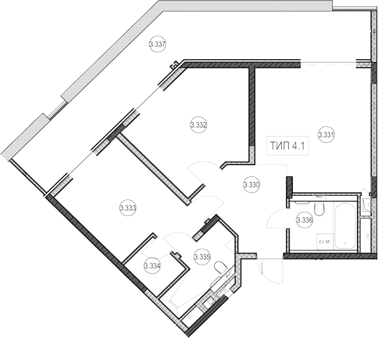 2-комн., 64.5 м², 2/9 этаж, ЖК «ГК Сан Гарден Хотел&СПА»