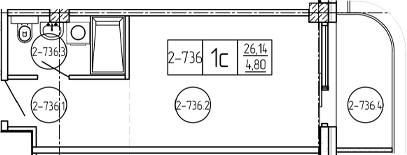Студия, 26.14 м², 7/9 этаж, ЖК «Лучи»