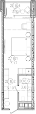 Студия, 25.87 м², 7/8 этаж, ЖК «Гостиничный комплекс Белые ночи»