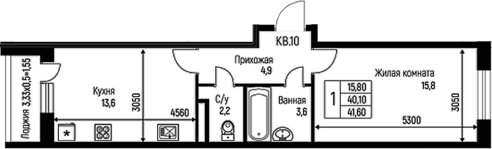 1-комн. Nova Vita