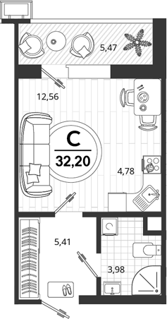 Продается 1-комн. квартира, 26.73 м²