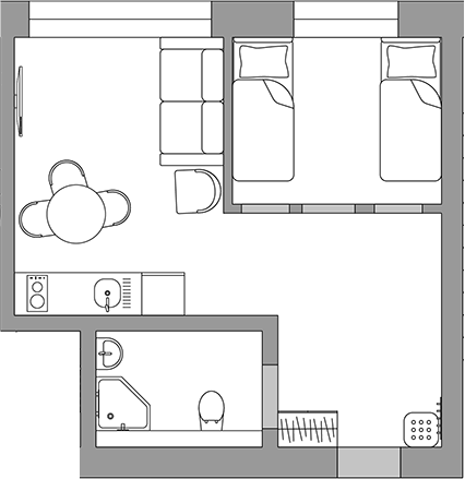 Студия, 31.2 м²