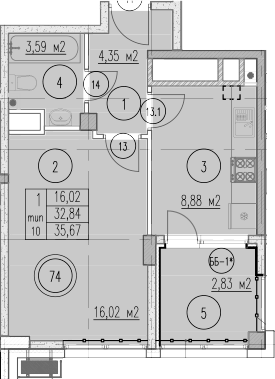 1-комн. Agoy Park Residence by Lavicon