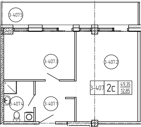 Продается 1-комн. квартира, 49.8 м²